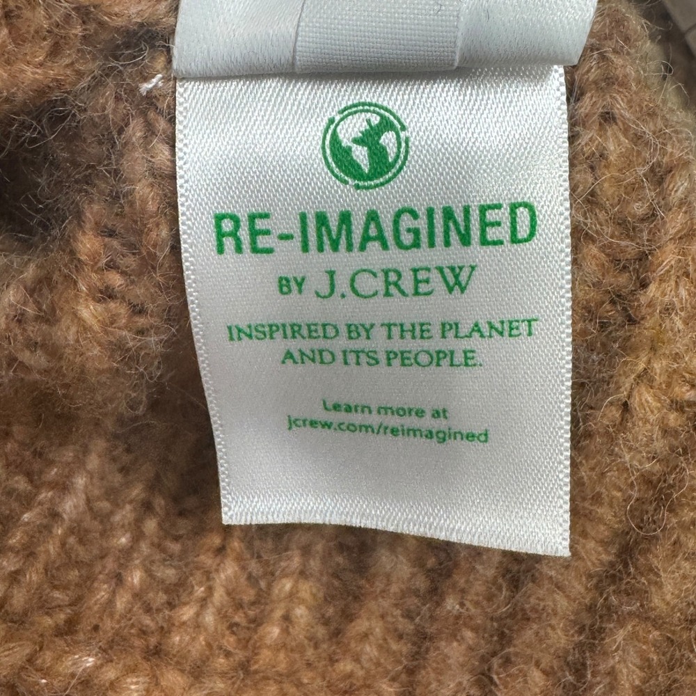 J.Crew Poncho Sweater Womens S/M Brown Merino Alpaca Wool Turtleneck Oversized - Picture 11 of 11